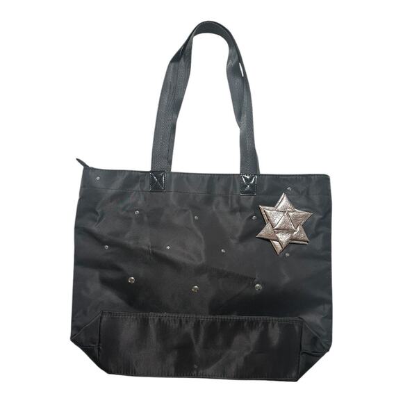 Black Tote Bag with Bow Detail - Picture 1 of 3